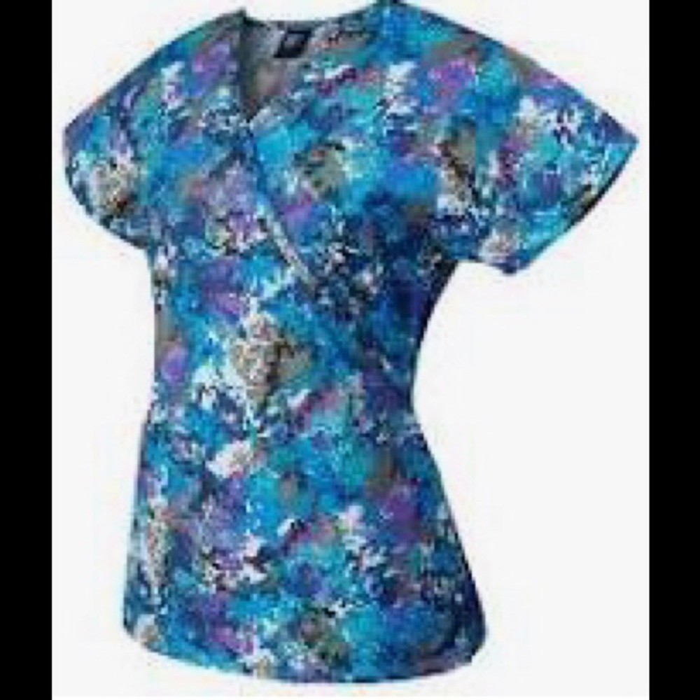 👚Nurse Scrub Top mock wrap